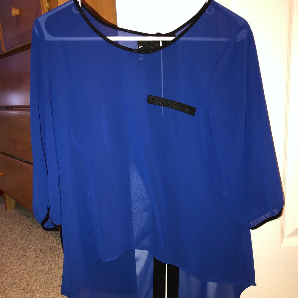 Blue long sleeved shirt
